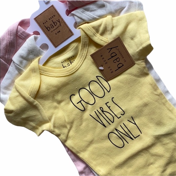 NEW Rae Dunn baby set good vibes only onesies - Picture 3 of 6